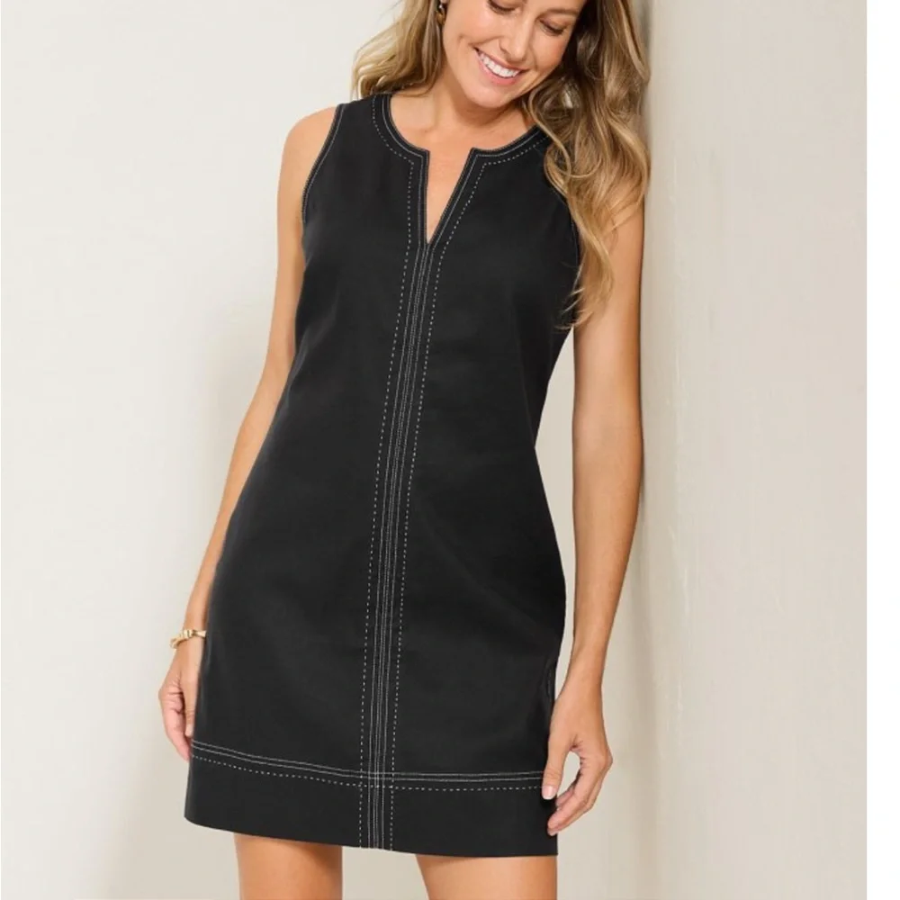 Tommy Bahama Palm-A-Dora Split Neck Sheath Dress - Picture 1 of 10
